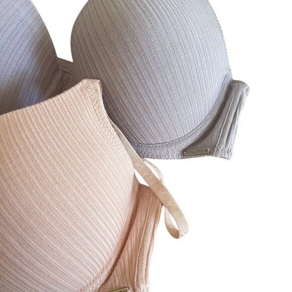 3/$25 Nautica Intimates Padded Push Up Bra Pink Sz 38C Underwire Support Tshirt - Picture 2 of 7